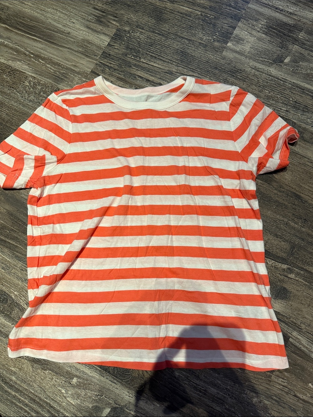 Old Navy Orange & White Striped Short-Sleeve Tee